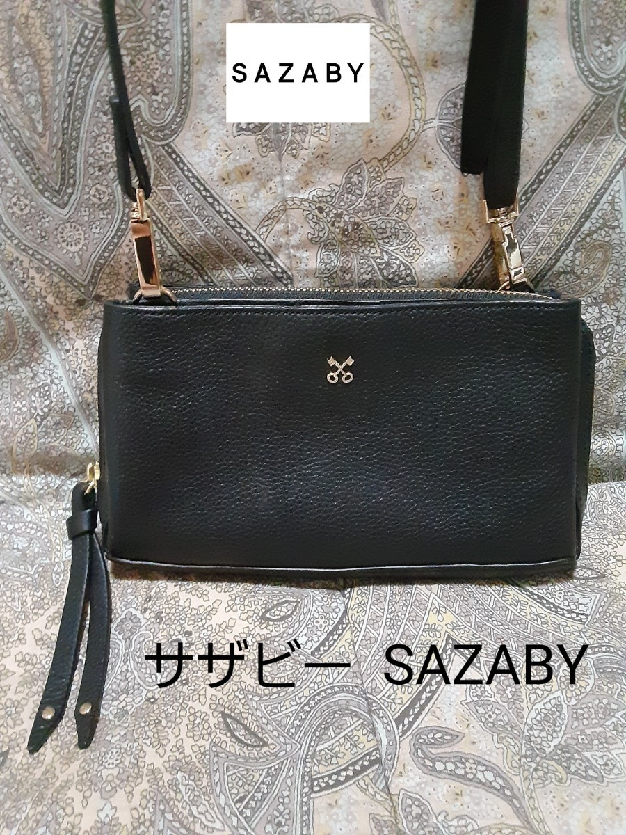 SAZABY サザビー 2WAY ビジネスバッグ ショルダーバッグ 黒 定価3万 