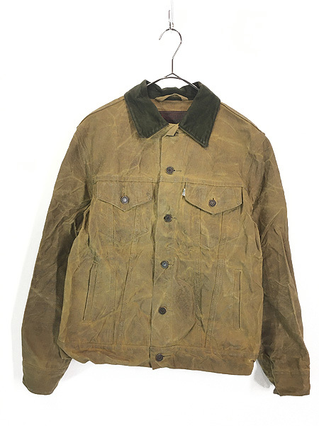 古着 00s USA製 FILSON × Levi's Wネーム オイルド ワックス コットン トラッカー ジャケット Gジャン M
