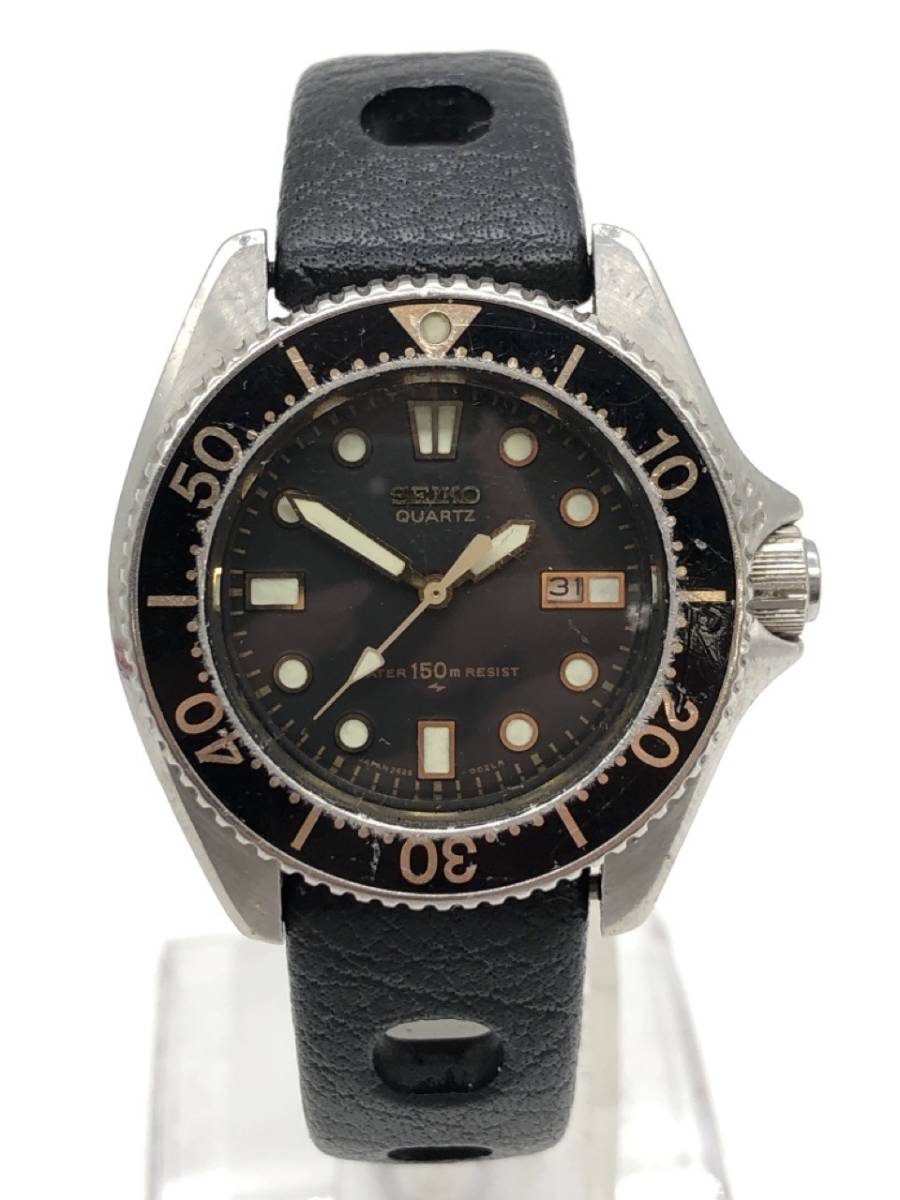 1001-515S⑨4463　腕時計 SEIKO セイコー 2625-0010 ダイバー 150m デイト 黒文字盤 クォーツ