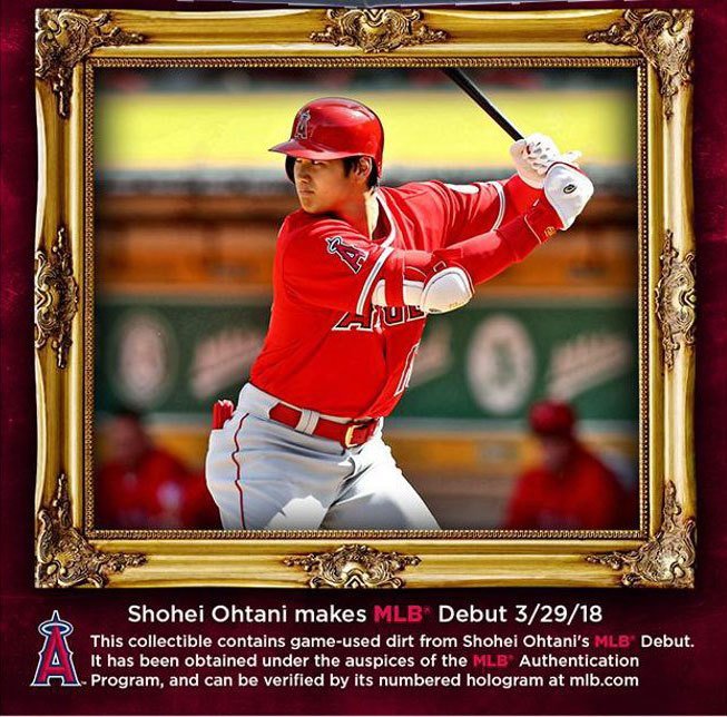 大谷翔平MLBデビュー戦当日の【球場の本物の土】が封入された歴史的な