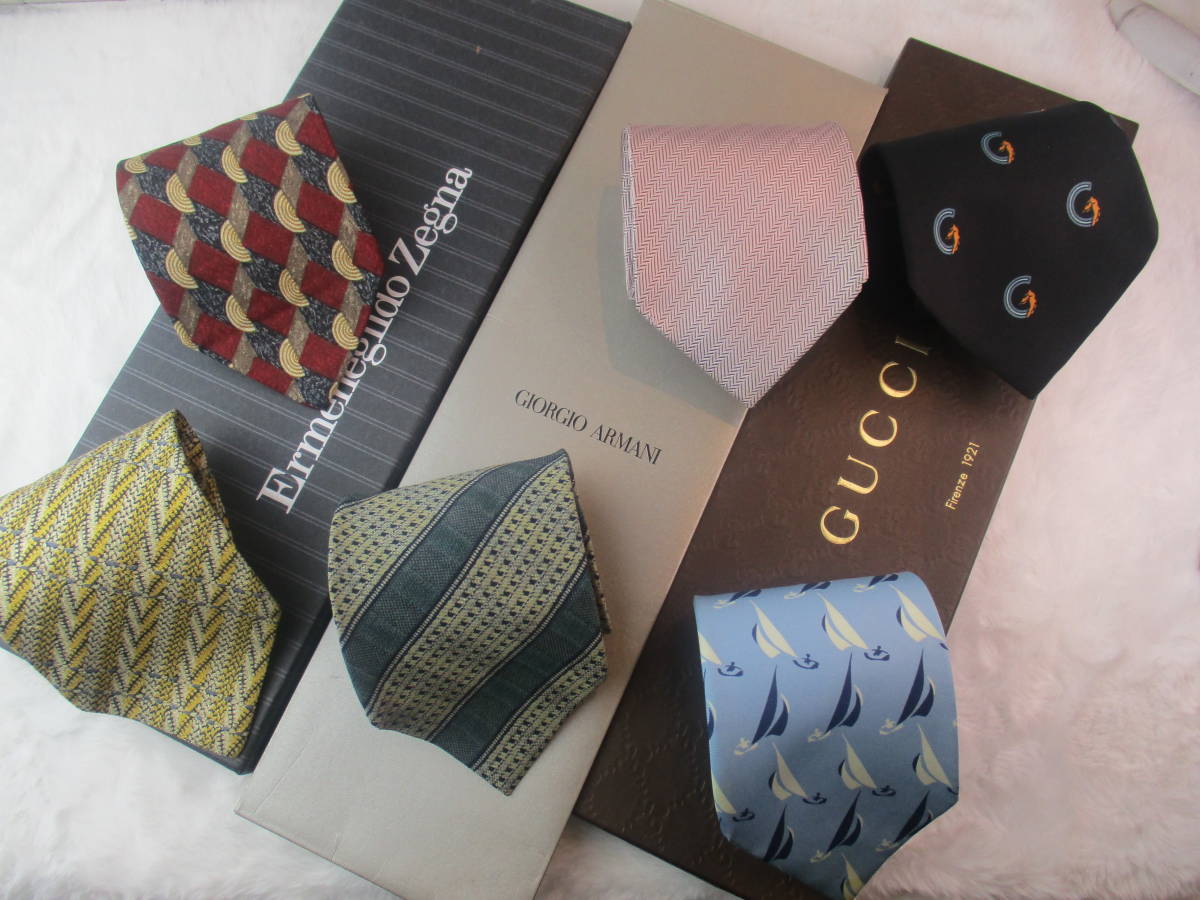 人気ブランドネクタイまとめ売り　１０点セット　HERMES／GUCCI／Zegna ／ARMANI／BROOKS BROTHERS等　SS4