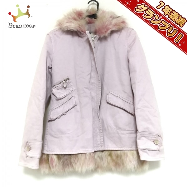 エルマノシェルビーノ ERMANNO SCERVINO ダウンジャケット サイズ40 M - ライトピンク レディース 長袖/ジップアップ/秋/冬 ジャケット
