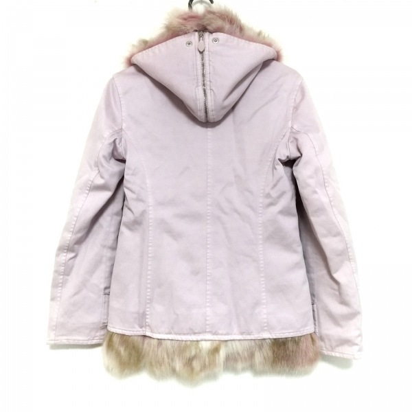 エルマノシェルビーノ ERMANNO SCERVINO ダウンジャケット サイズ40 M - ライトピンク レディース 長袖/ジップアップ/秋/冬 ジャケット