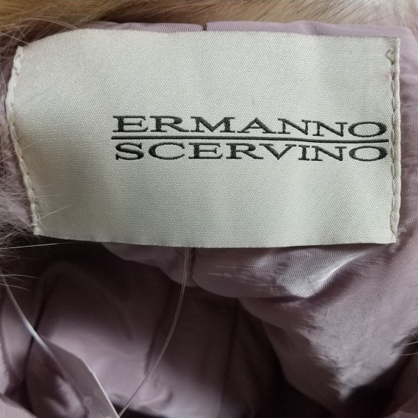 エルマノシェルビーノ ERMANNO SCERVINO ダウンジャケット サイズ40 M - ライトピンク レディース 長袖/ジップアップ/秋/冬 ジャケット