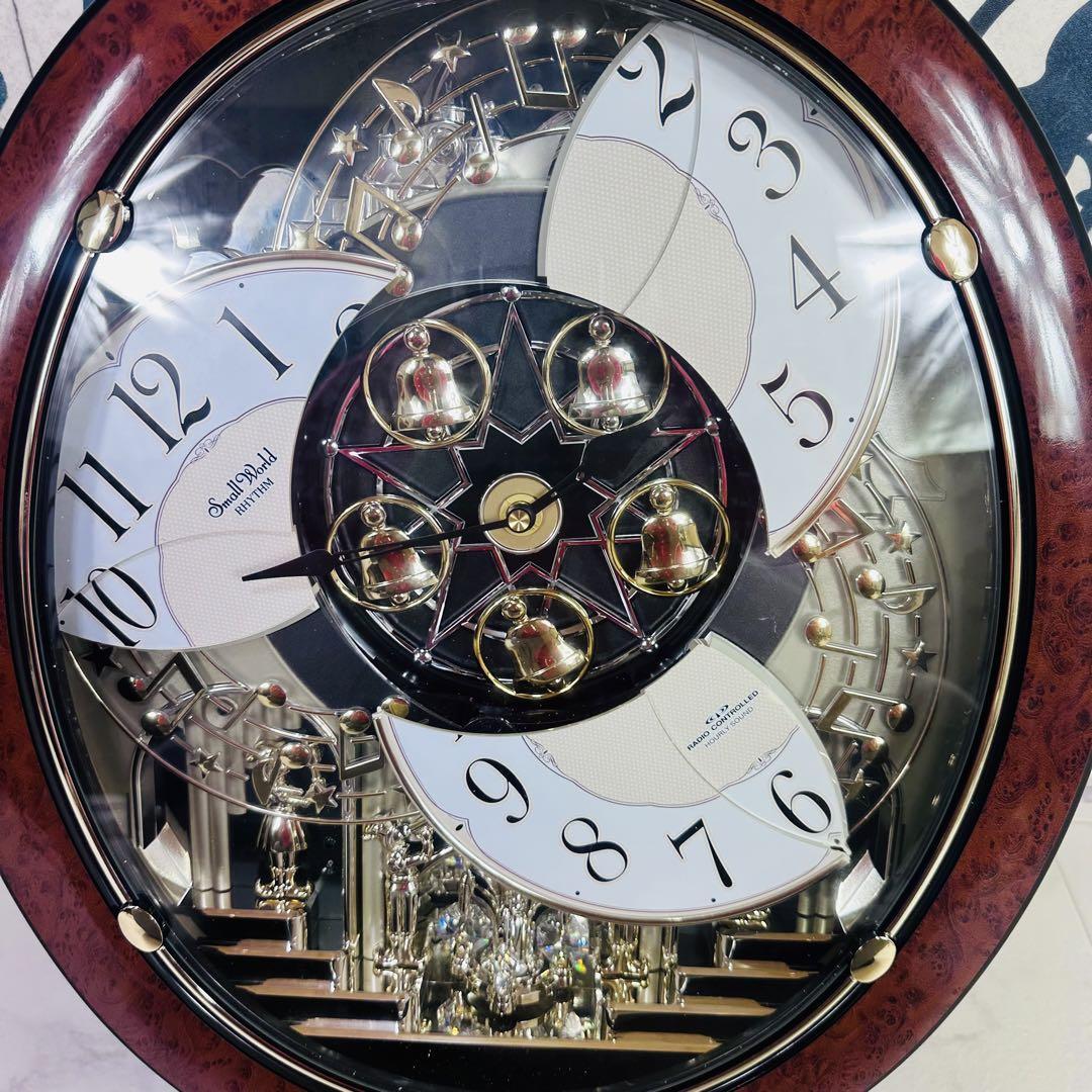 美品 Small World リズム時計 からくり時計 4MN498RH スモールワールド