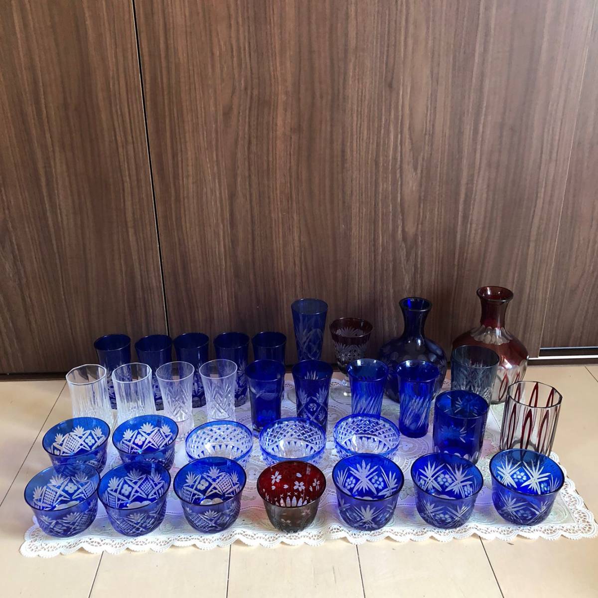 工芸ガラス 　各種　まとめて出品　切子グラス//ワイングラス/カップ/酒器　