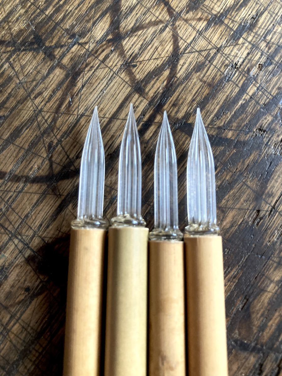 佐々木ガラスペン替先（細字•水晶6本入）⁄木製ペン軸セット 佐々木