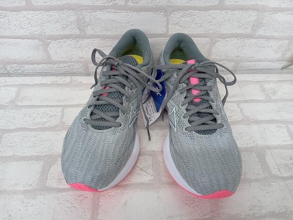 美品 MIZUNO WAVE RIDER 27 J1GD230321 ミズノ ウェーブライダー ランニングシューズ スニーカー レディース グレー 24.5cm 店舗受取可