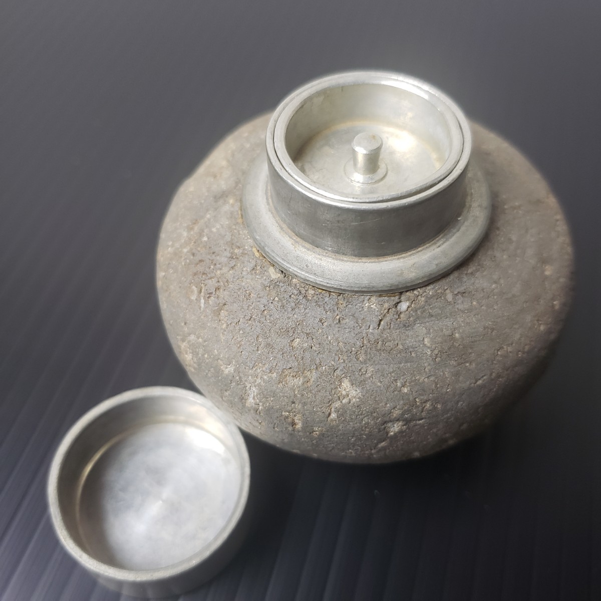 煎茶道具 茶壺 古錫 茶入 茶道具 錫製 茶壷 茶心壺 錫 茶筒 星山武