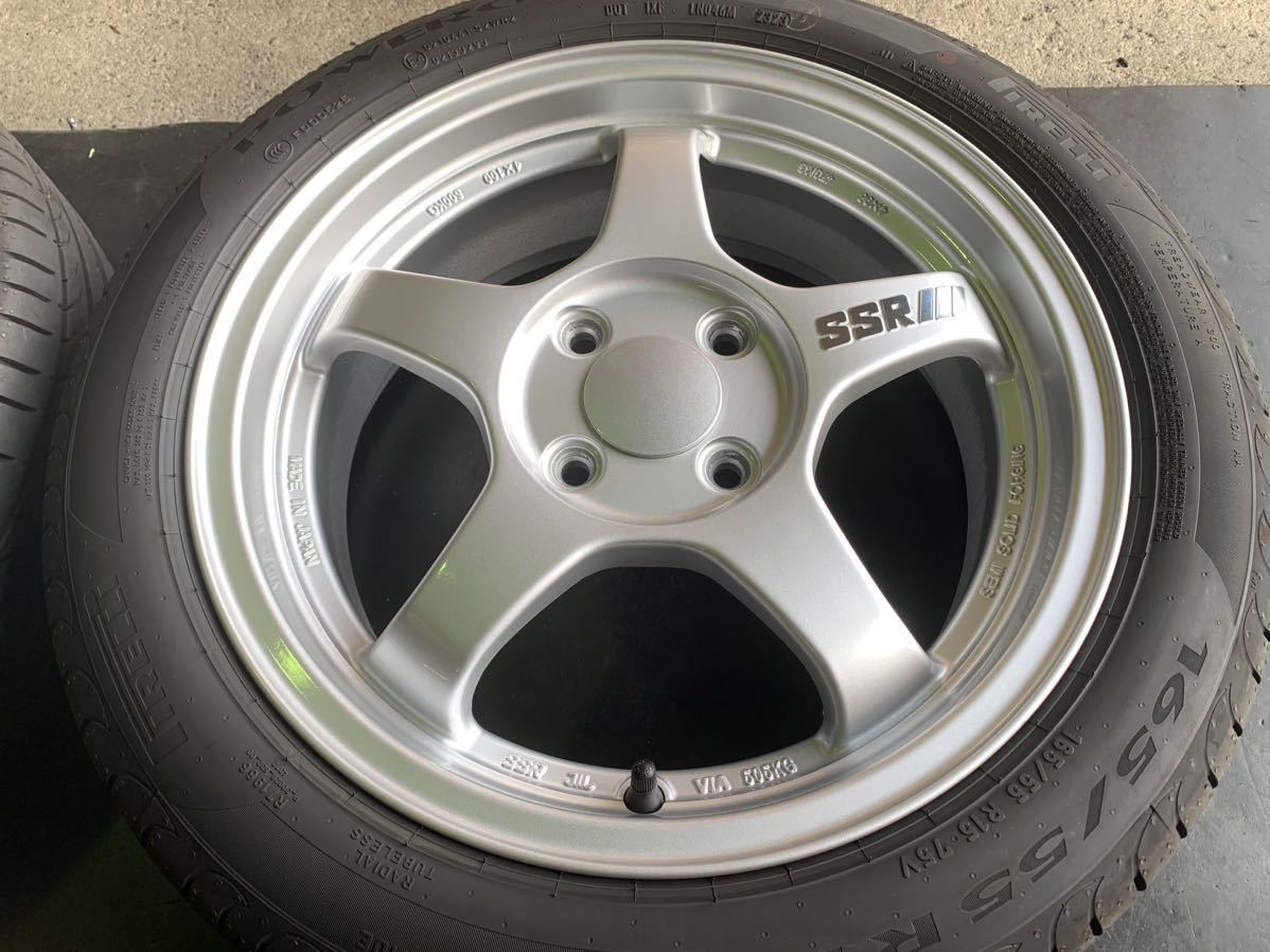 SSR インテグラル GT2 15インチ 5.5j +42 4x100 タイヤセット ピレリ 