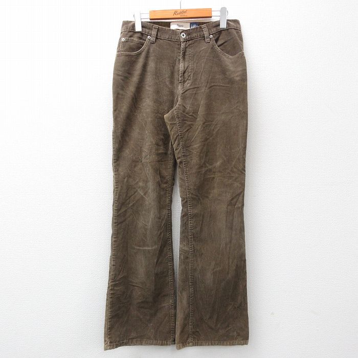 W31/古着 ギャップ GAP コーデュロイ パンツ メンズ 00s フレア 緑系 グリーン 23oct07 中古 ボトムス ロング