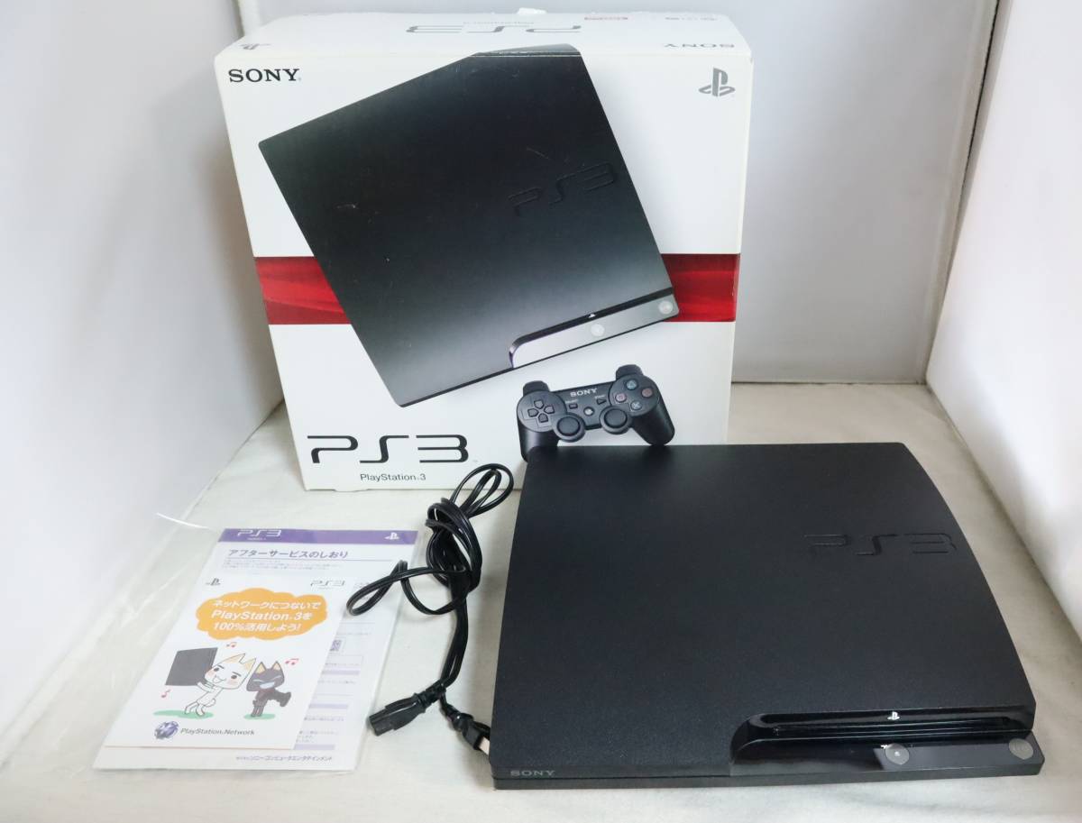 ⑨SONYソニー◆PS3プレイステーション3◆CECH-2000A◆ブラック系◆本体/電源コード/元箱/取説付き◆通電確認OK