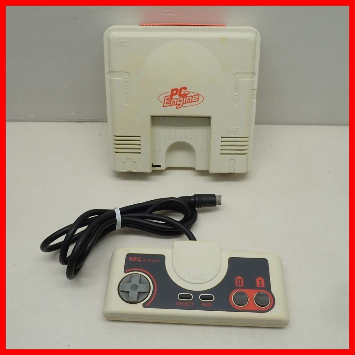 動作品 PCE PCエンジン 本体 PI-TG001 + コントローラー PI-PD001 まとめてセット ACアダプター/アンテナスイッチ欠品 NEC 日本電気【10