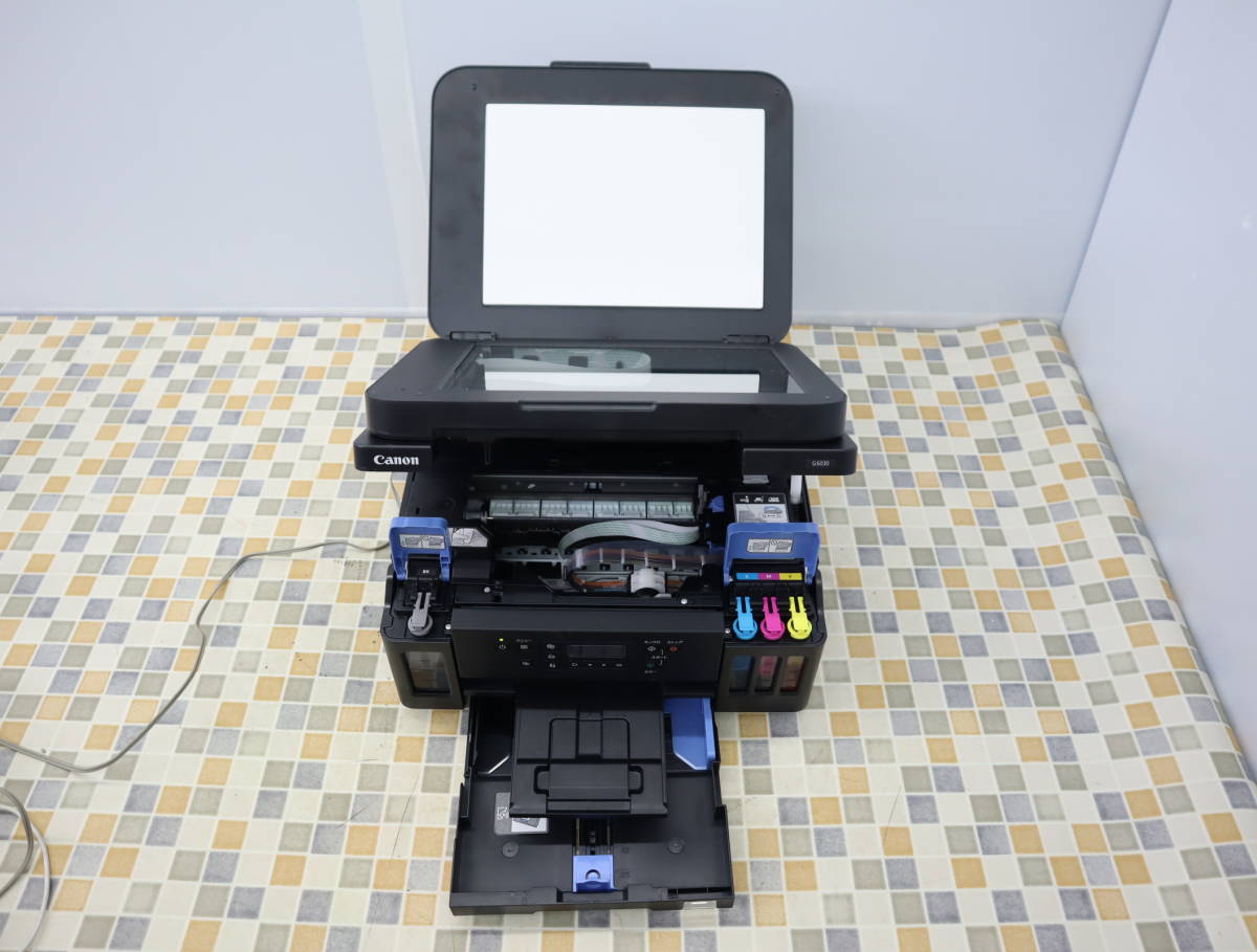 ▲ 印字テスト確認済み｜A4インクジェット 複合機｜Canon G6030 特大容量ギガタンク搭載｜ ブラック■O3892