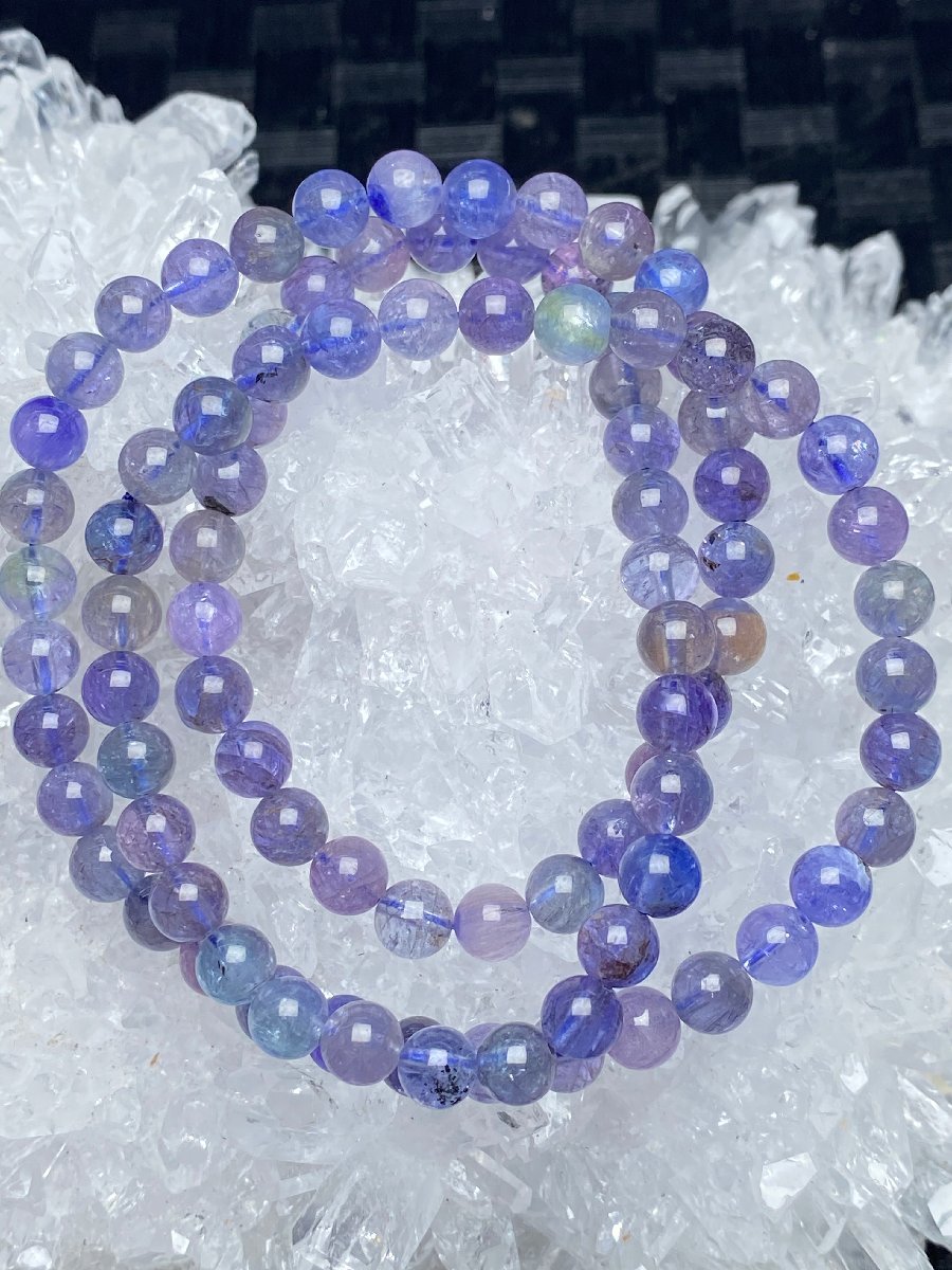 1201a778 天然美品★【65Aタンザナイト】★ 3重巻き 6mm 54cm（新品）