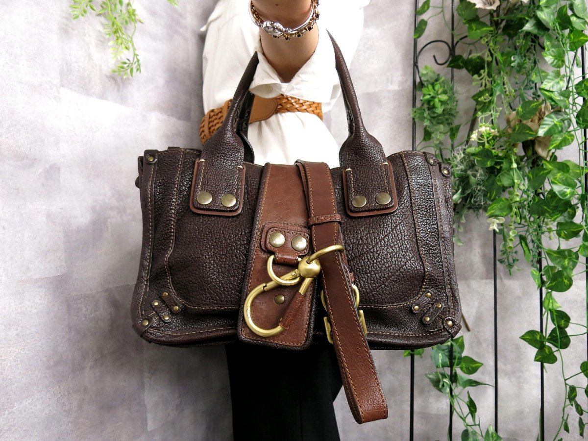 グレインレザー製Paddingtonバッグ グレー - Chloé 美品✨ Chloe 
