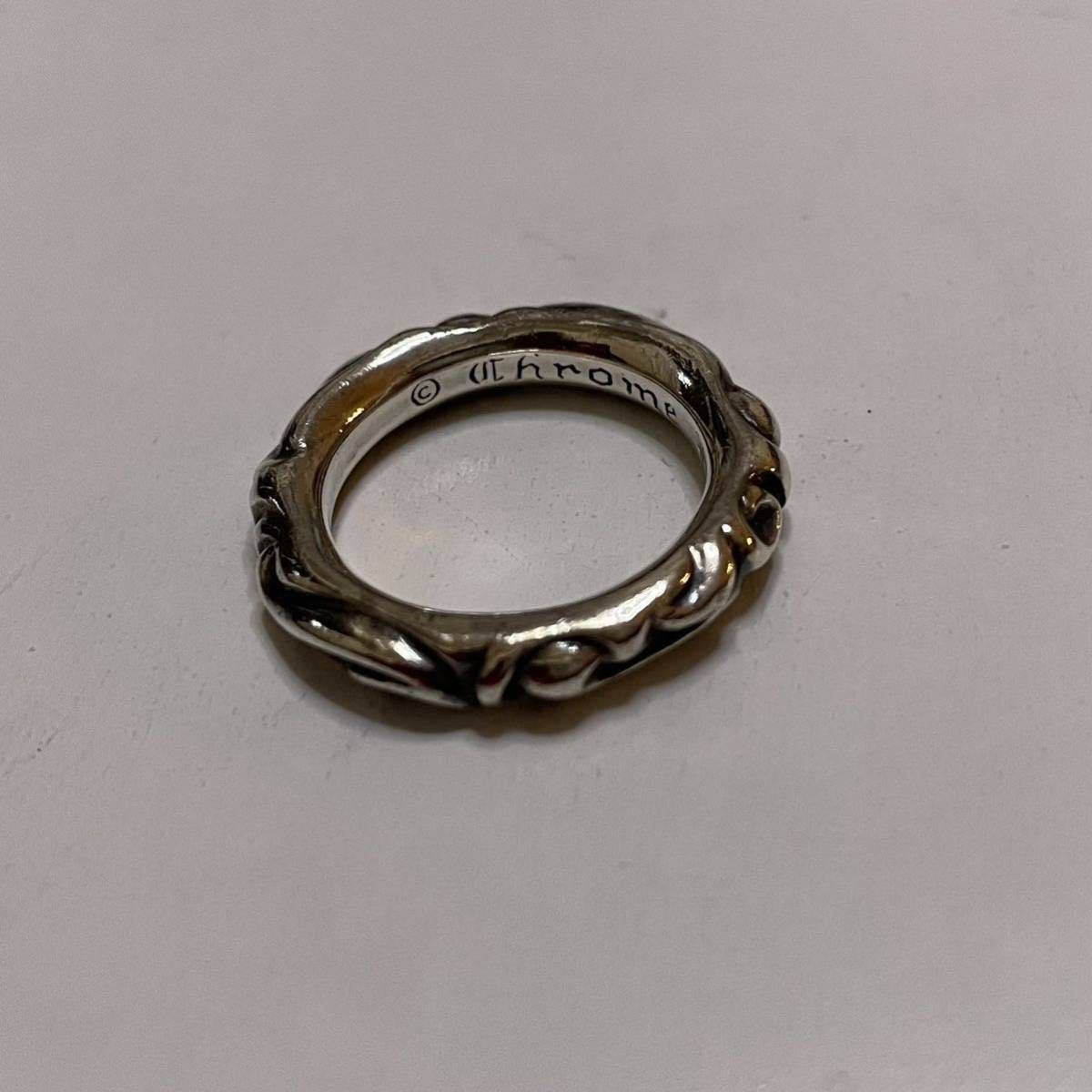 クロムハーツ CHROME HEARTS スクロールバンド リング 15号 シルバー