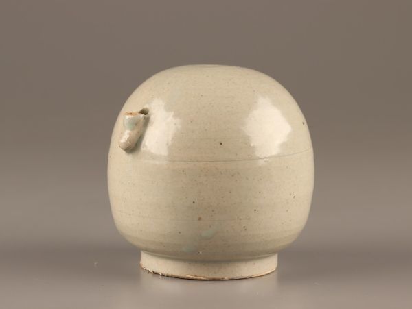 古美術 朝鮮古陶磁器 李朝 白磁 染付 書道具 水滴 時代物 極上品