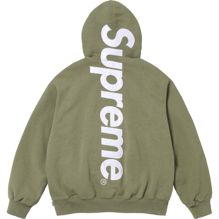 23AW Supreme Satin Appliqu Hooded Sweatshirt Light Olive M シュプリーム サテン アップリケ パーカー ライトオリーブ Medium 緑 国内
