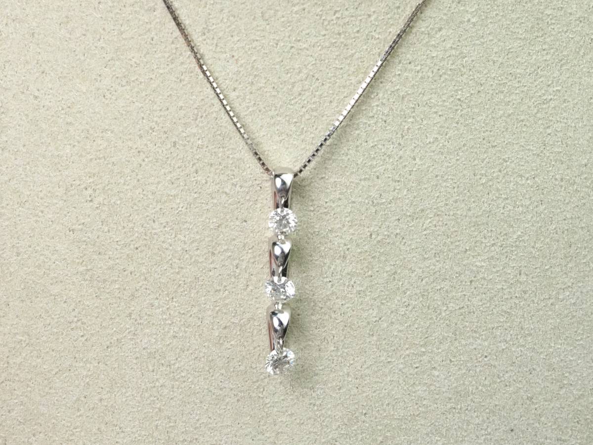 ダイヤモンド K18WG ネックレス（合計1.00ct）｜真珠卸 K18計3.0ct 