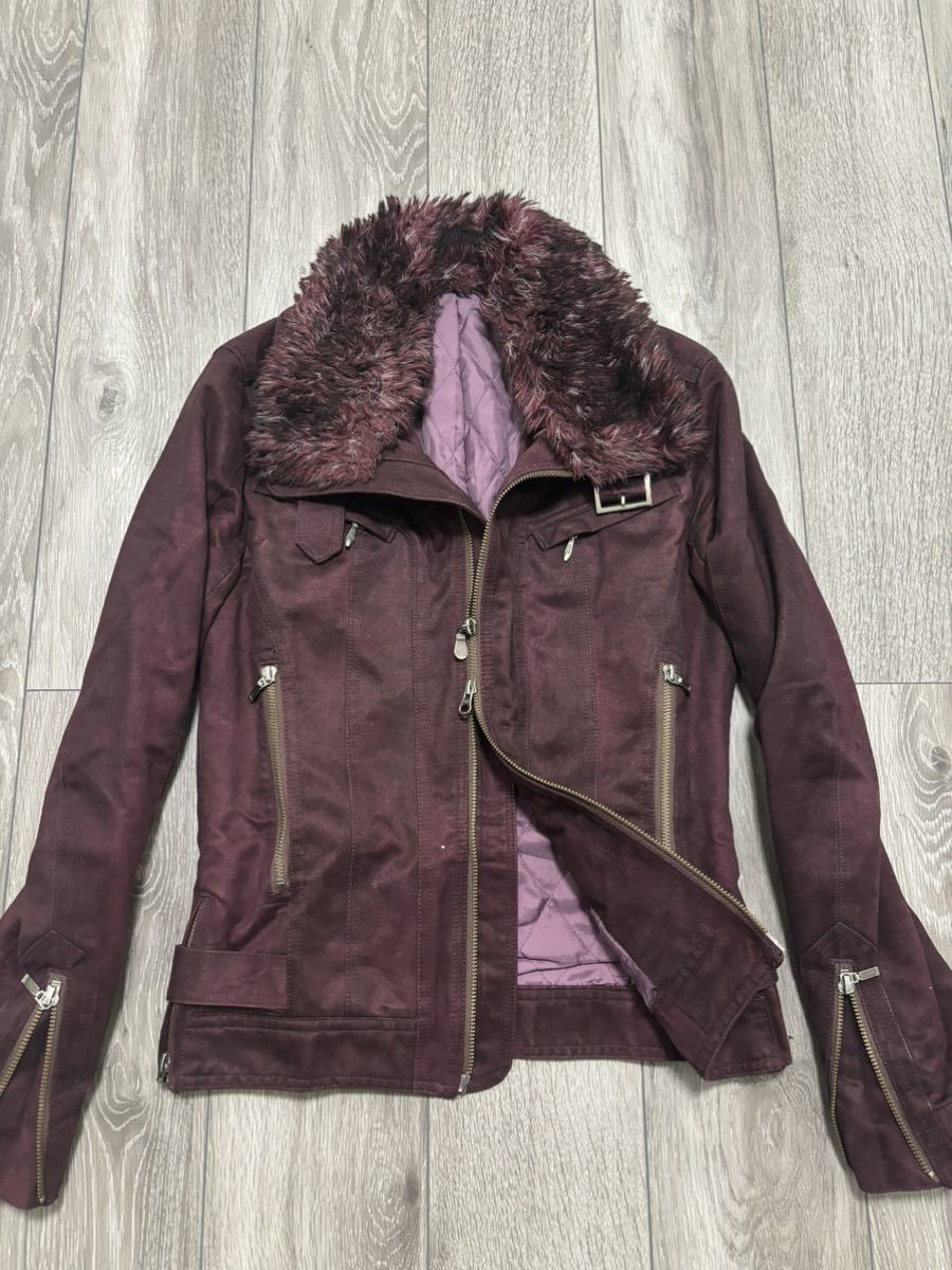 トルネードマート スエードタイプライダースジャケット ボルドー系　ショートスタイル