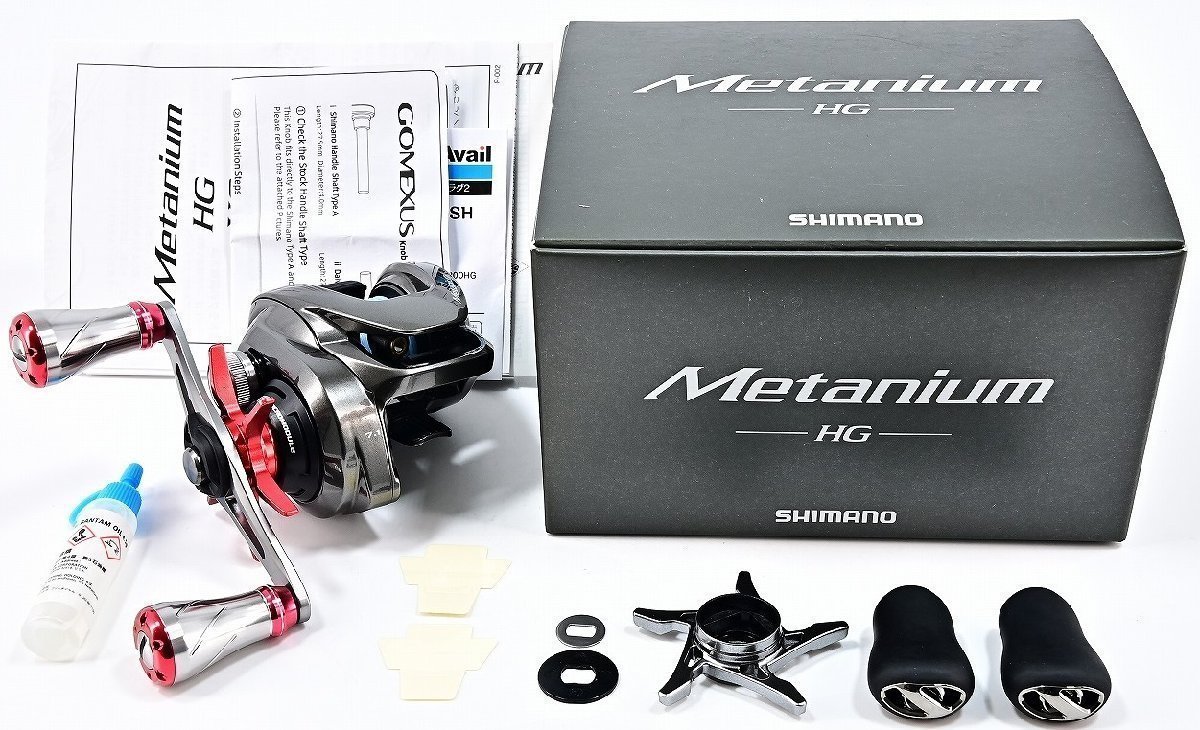 ★☆【シマノ】 20メタニウム HG アベイルヘキサゴンスタードラグ & ゴメクサスハンドルノブ装着 SHIMANO Metanium★☆m31100