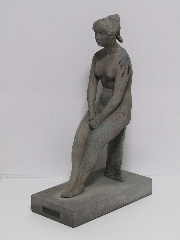 jj17-7554[GGG] 日展参事 分部順治 作 ブロンズ 彫刻 裸婦 女性像 彫刻