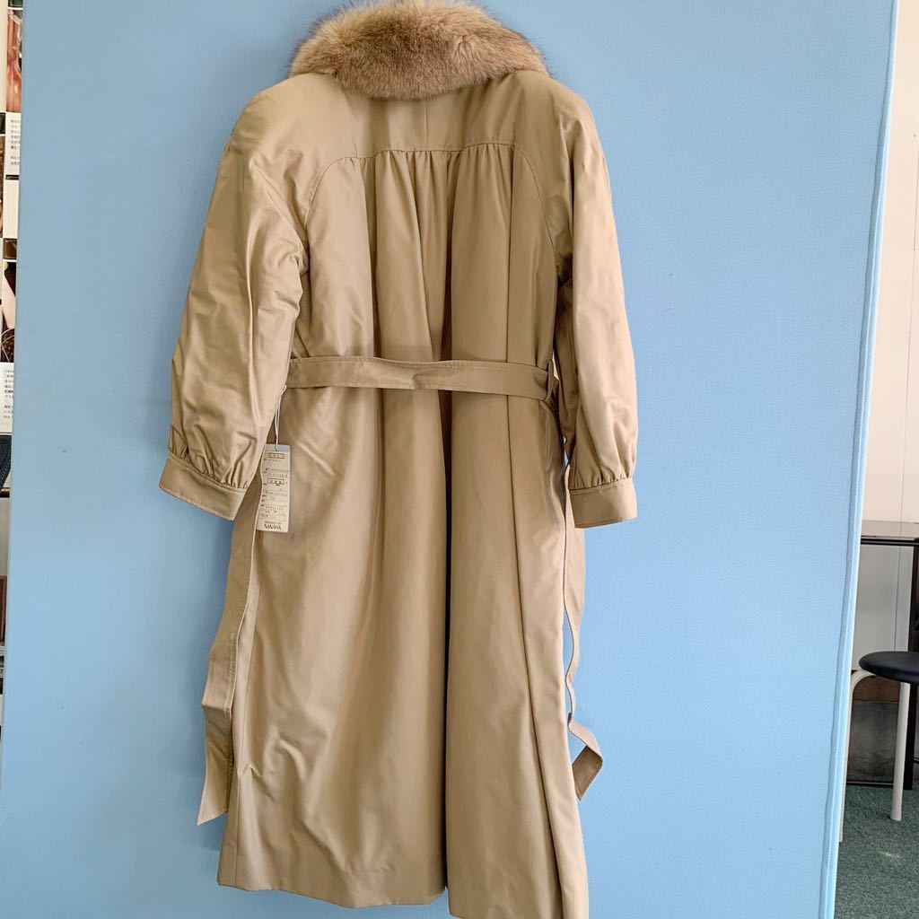 Kanebo silk カネボウ シルク ロング ファーコート トレンチコート