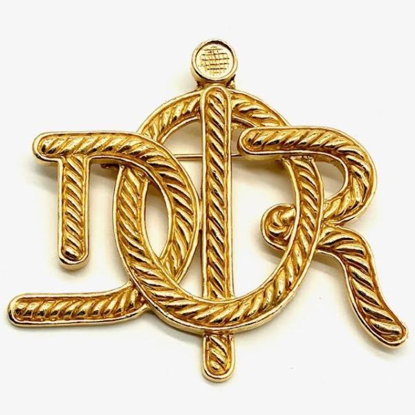 美品　Christian Dior ディオール　ブローチ　CD ロゴ　ゴールド Christian Dior ブローチ ディオール Dior（ブローチ⁄コサージュ）の