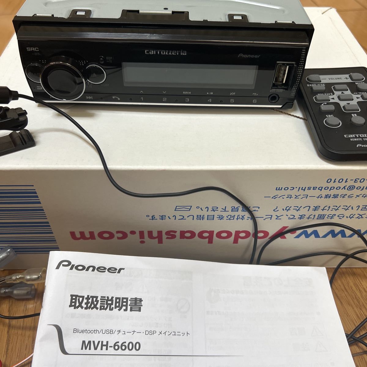 美品 パイオニア MVH-6600 1DIN メカレス Bluetooth USB iPod iPhone