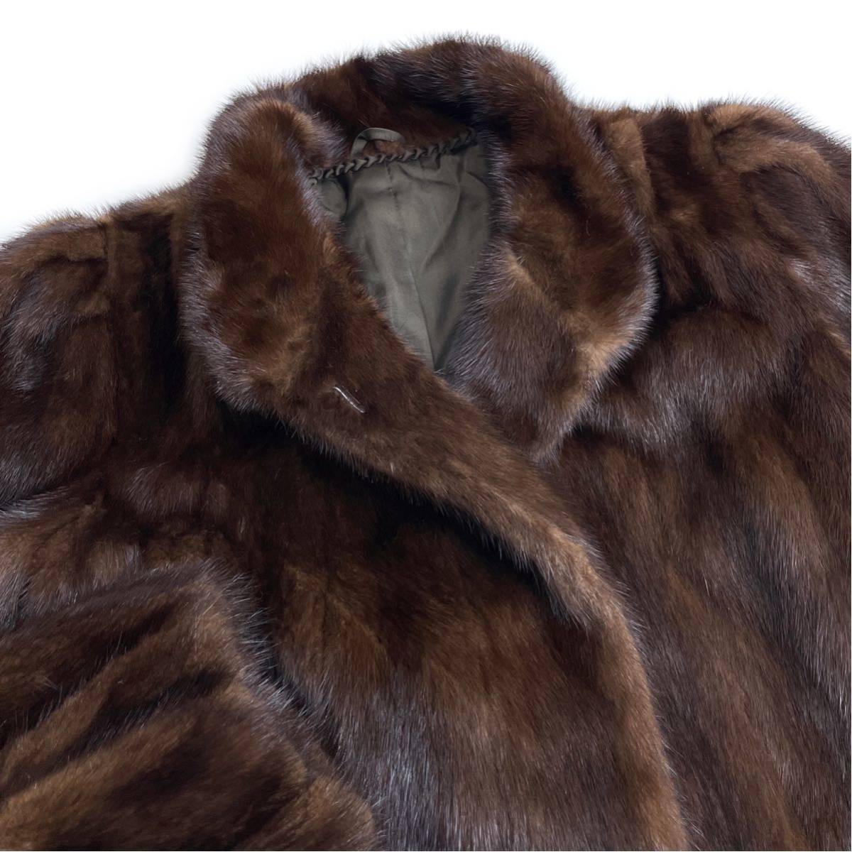 MINK 美品 Yahoo!オークション 水貂皮 ブラウンミンク リアル - 極美品 