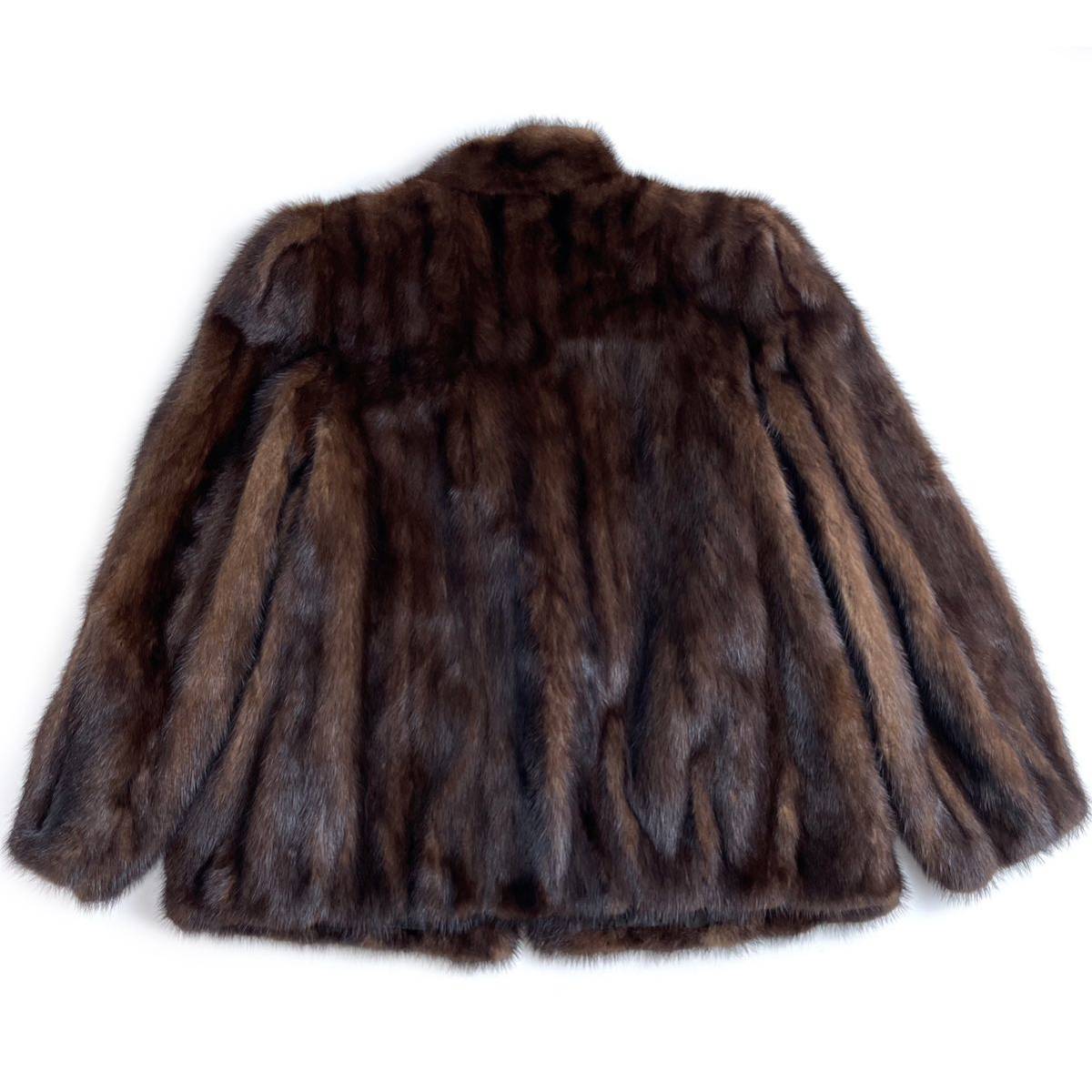 MINK 美品 Yahoo!オークション 水貂皮 ブラウンミンク リアル - 極美品 