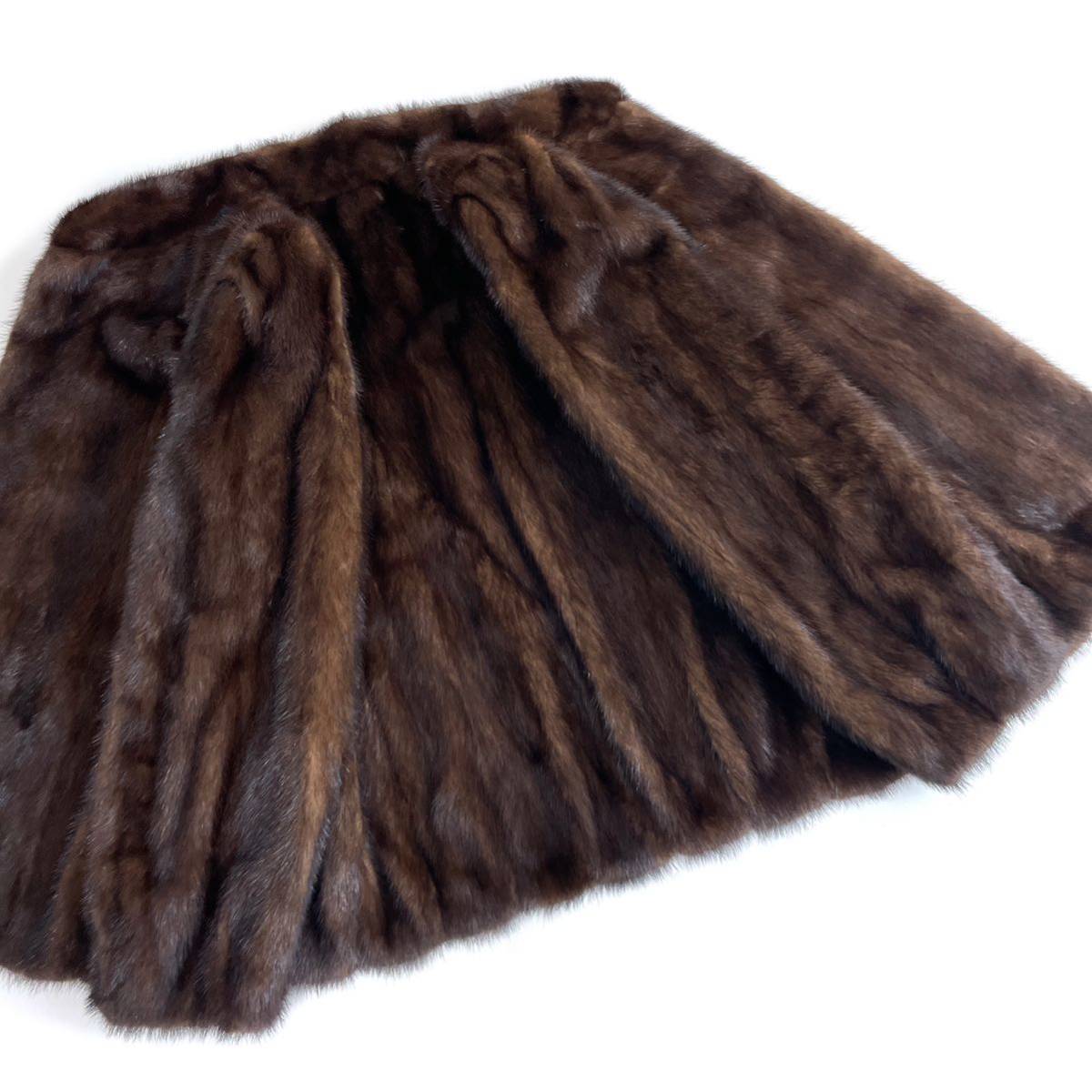 MINK 美品 Yahoo!オークション 水貂皮 ブラウンミンク リアル - 極美品 