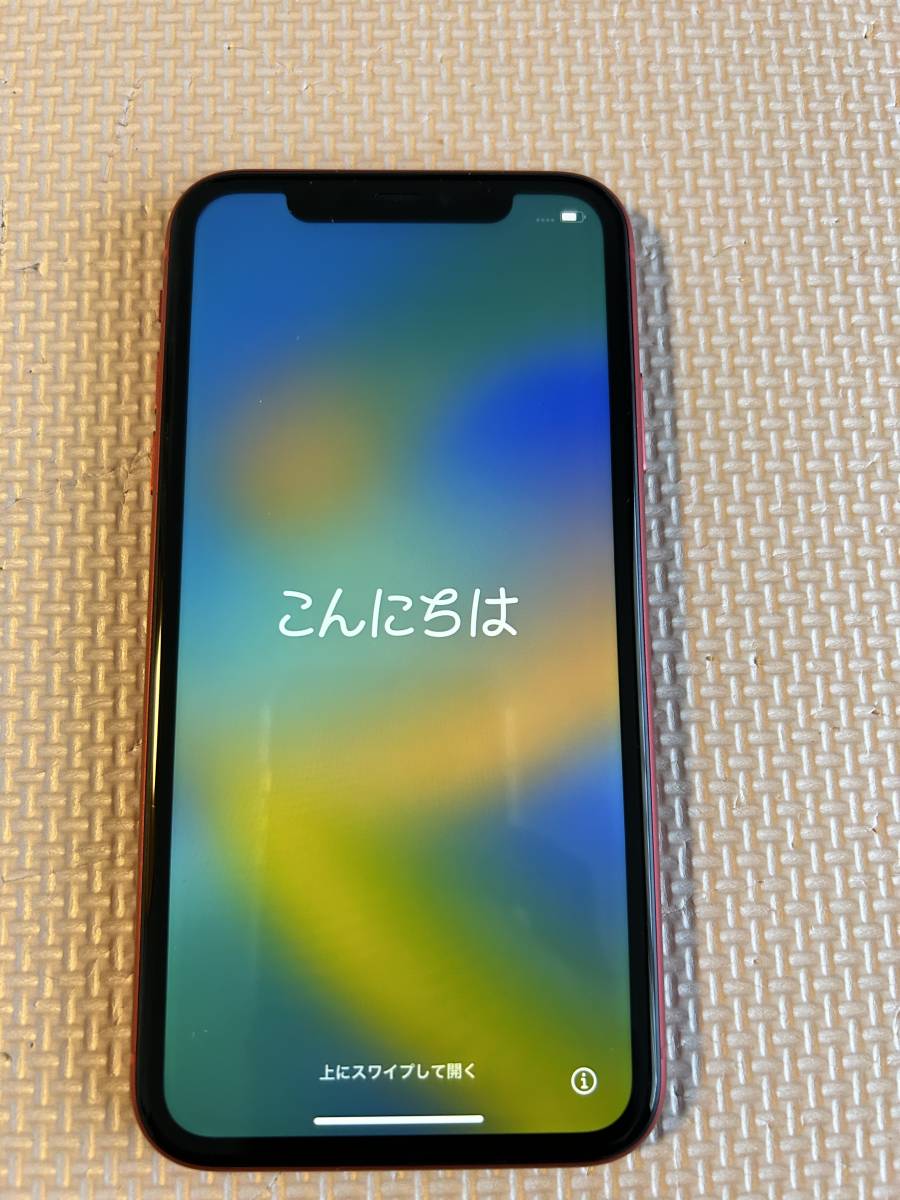 iPhone 11 64GB SIMロック解除(au) レッド バッテリー純正交換済み100%