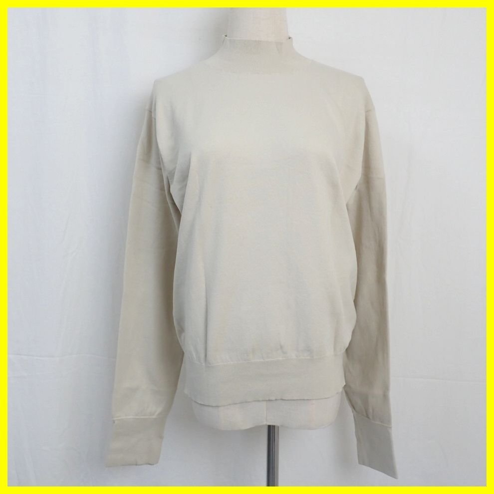 ★アパルトモン ドゥーズィエムクラス ボトルネックニット/セーター レディースM～L相当/ライトベージュ/コットン&1607100102