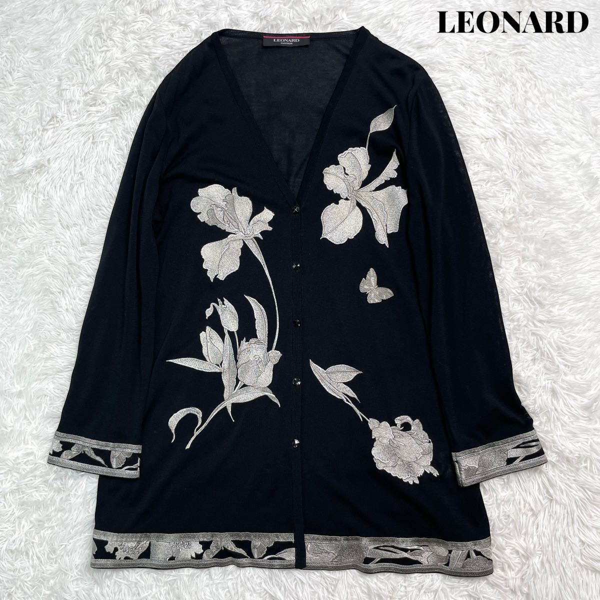 LEONARD カーディガン 花柄 フラワー レオナール - LEONARD*レオナール 