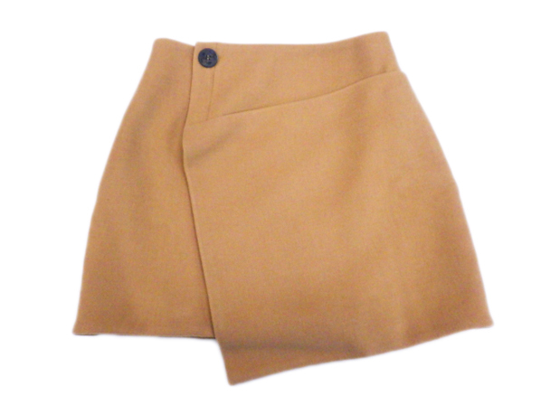 国内正規 バレンシアガ BALENCIAGA ラップスカート 巻きスカート #36 ウールメルトン ミニスカート キャメル系 ベージュ系 レディース