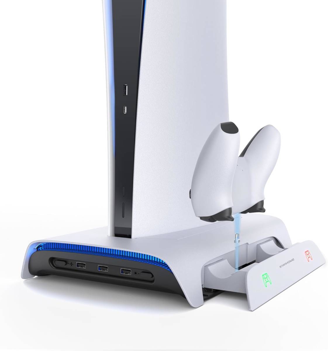 PS5対応 スタンド 縦置き KIWIHOME 冷却ファン PS5対応ディスク用/デジタル兼用