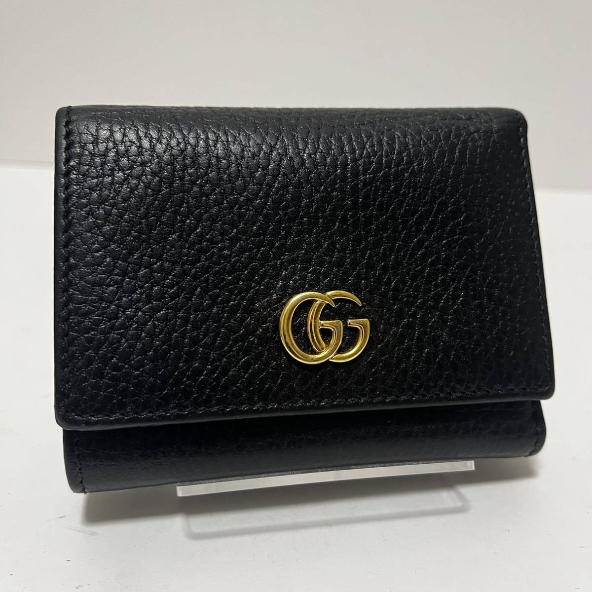 556【極美品】GUCCI グッチ 三つ折り財布 ウォレット サイフ Wホック