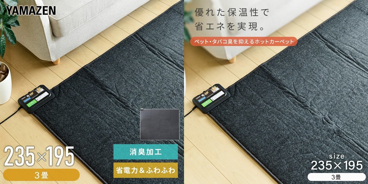 山善YAMAZEN 空気をキレイにする ホットカーペット 3畳 SUE-S300