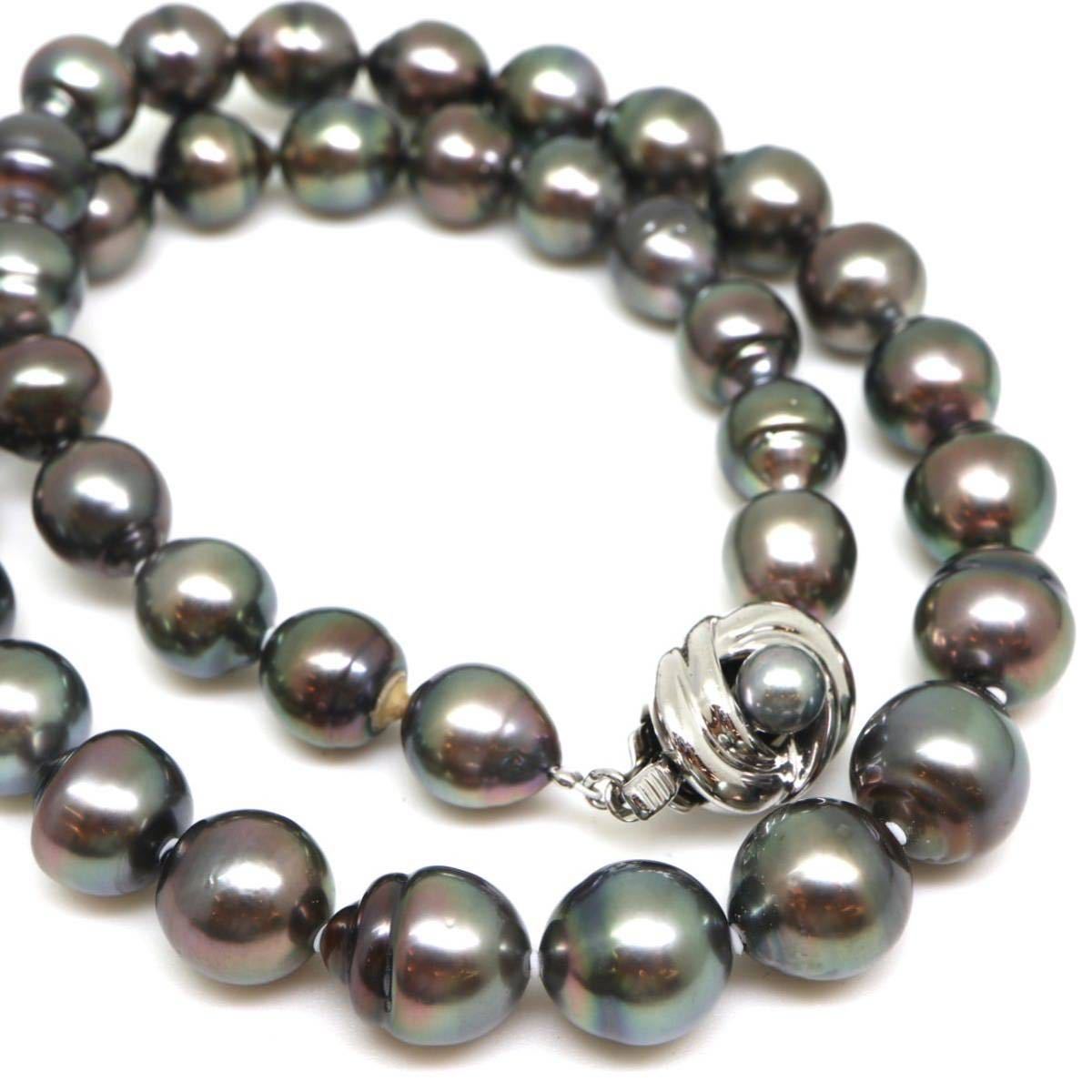 ◆南洋黒蝶真珠ネックレス◆N 52.3g 43.0cm 9.0-10.5mm珠 真珠 パール ジュエリー jewelry necklace DA0/DA0