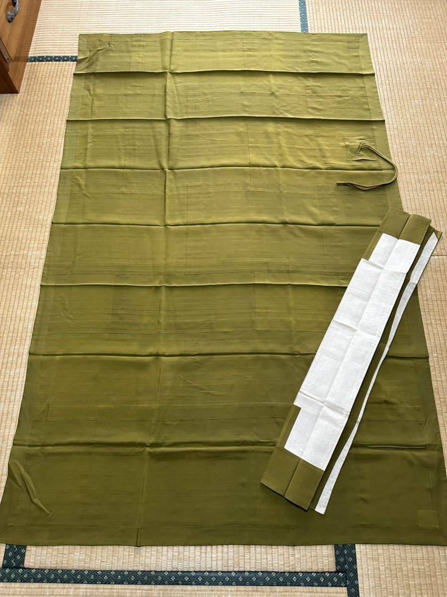 ◆曹洞宗◆正絹◆羽二重◆緑系七条袈裟座具付◆法衣◆西陣織