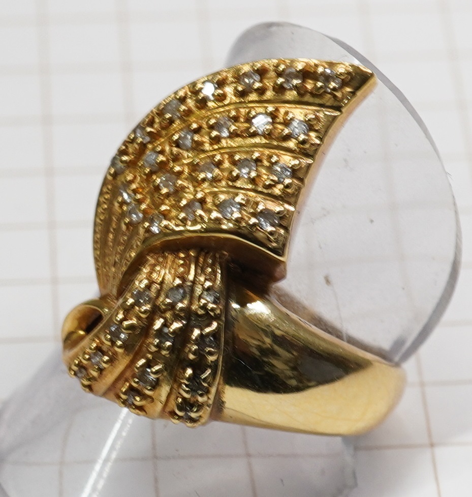 ダイヤ　9.5号　K18 大網てんとう虫　L15-807-10