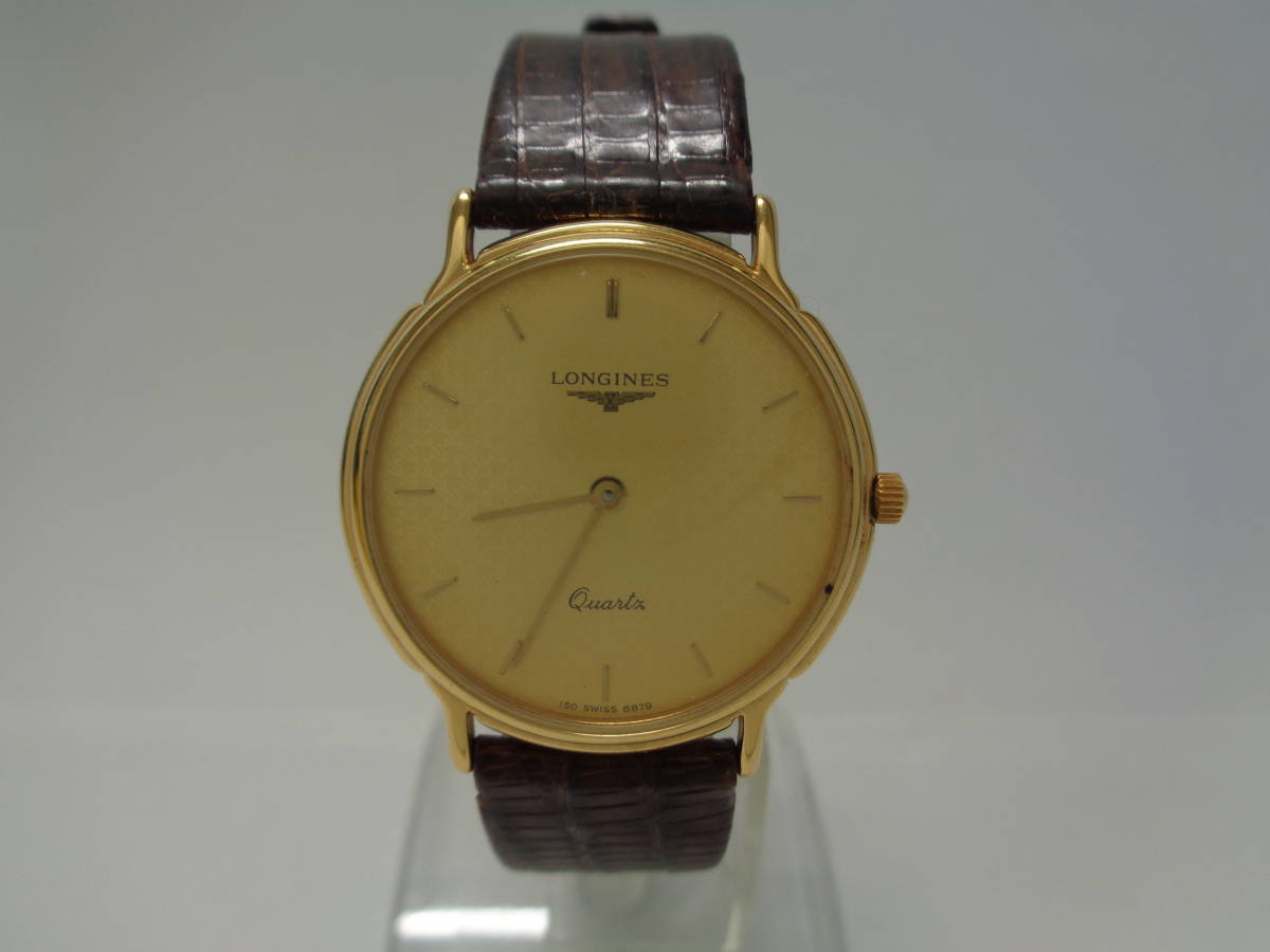 動作未確認】LONGINES ロンジン クォーツ 腕時計 ゴールド文字盤 Li