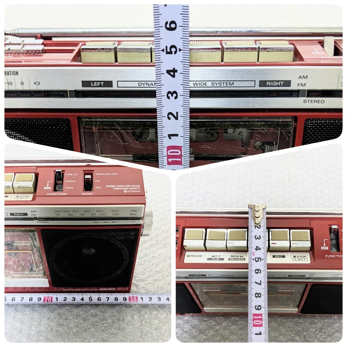 当時物 HITACHI TRK-8430 PERDISCO 日立ヒタチ パディスコ ラジカセ FM