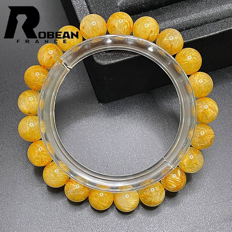 上品 EU製 定価18万円☆ROBEAN・タイチンルチル☆黄金針水晶 金運 幸運