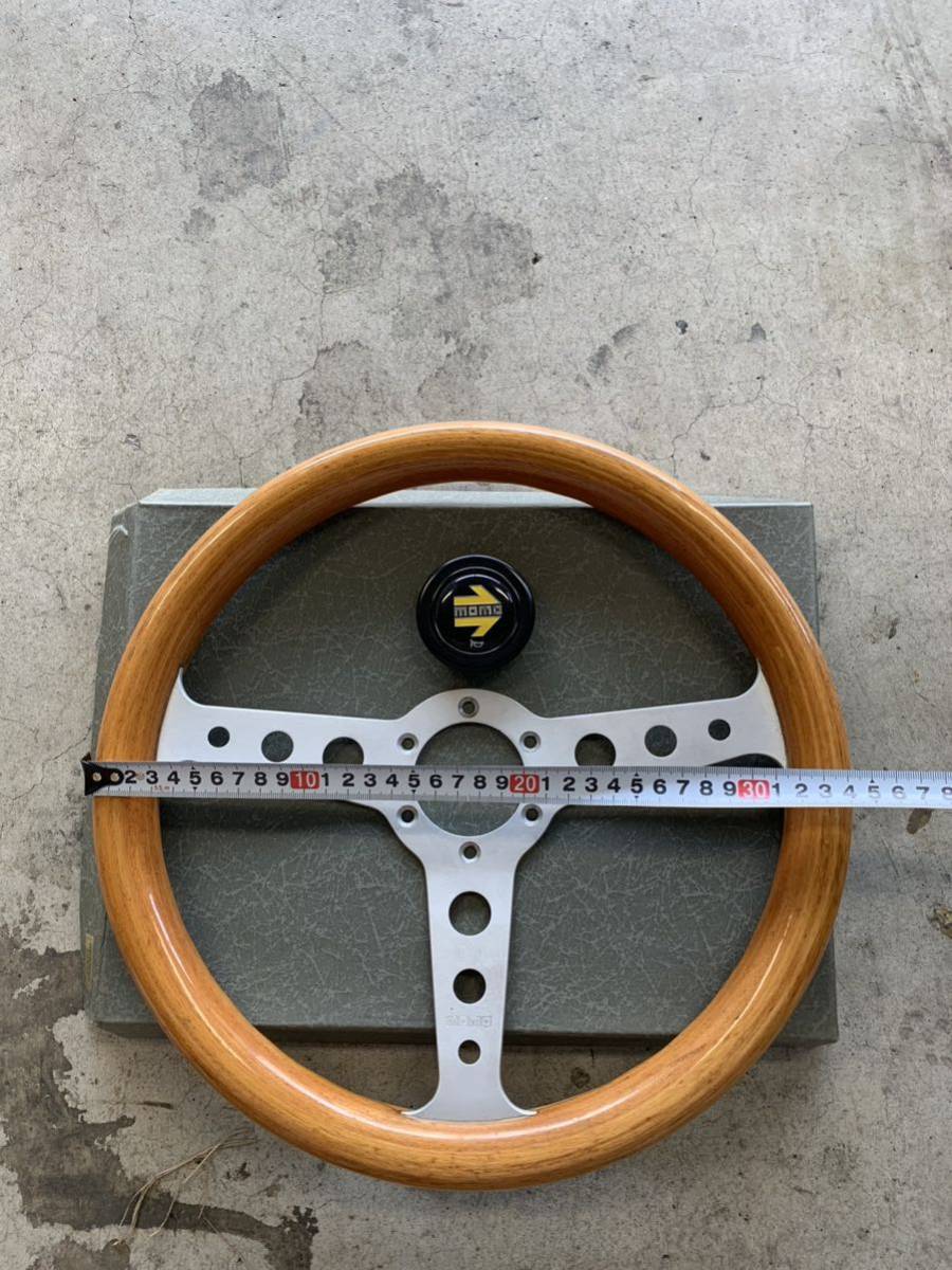 モモ 当時物 スーパーインディ ウッド MOMO 34.5φ ホーンボタン付 ネジ