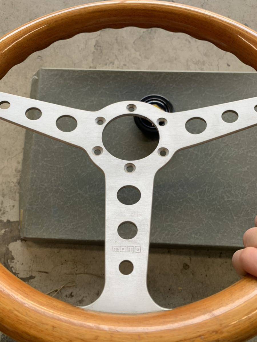 モモ 当時物 スーパーインディ ウッド MOMO 34.5φ ホーンボタン付 ネジ