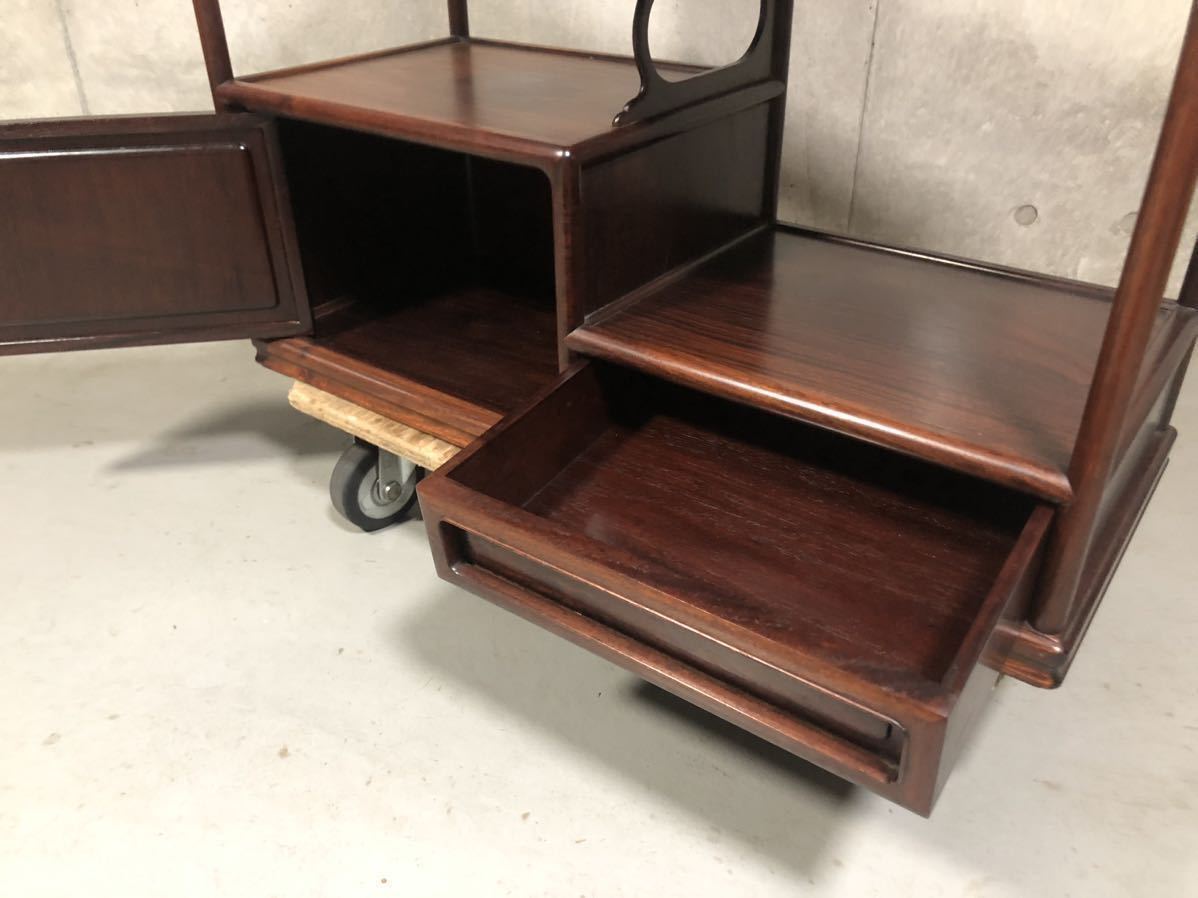 唐木家具 網代編み扉 茶棚 / 茶箪笥 飾り棚 違い棚 和家具 茶道具