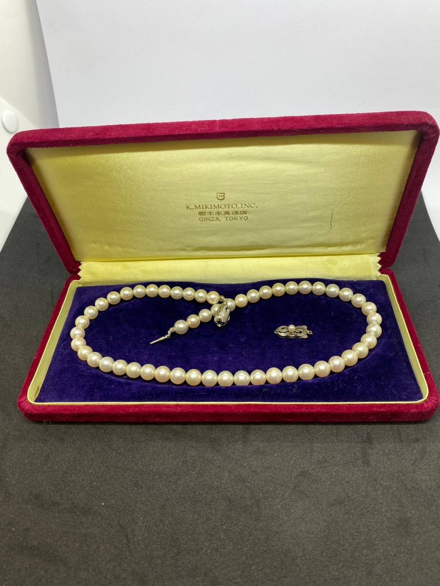 MS-2856 ミキモト MIKIMOTO パールネックレス 金具SILVER 真珠 